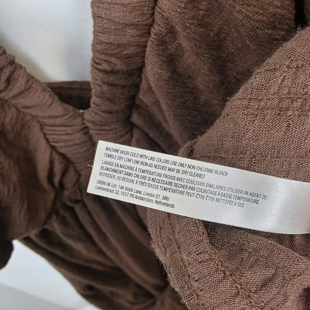 Free People Brown Maxi Dress with Deep V Neck